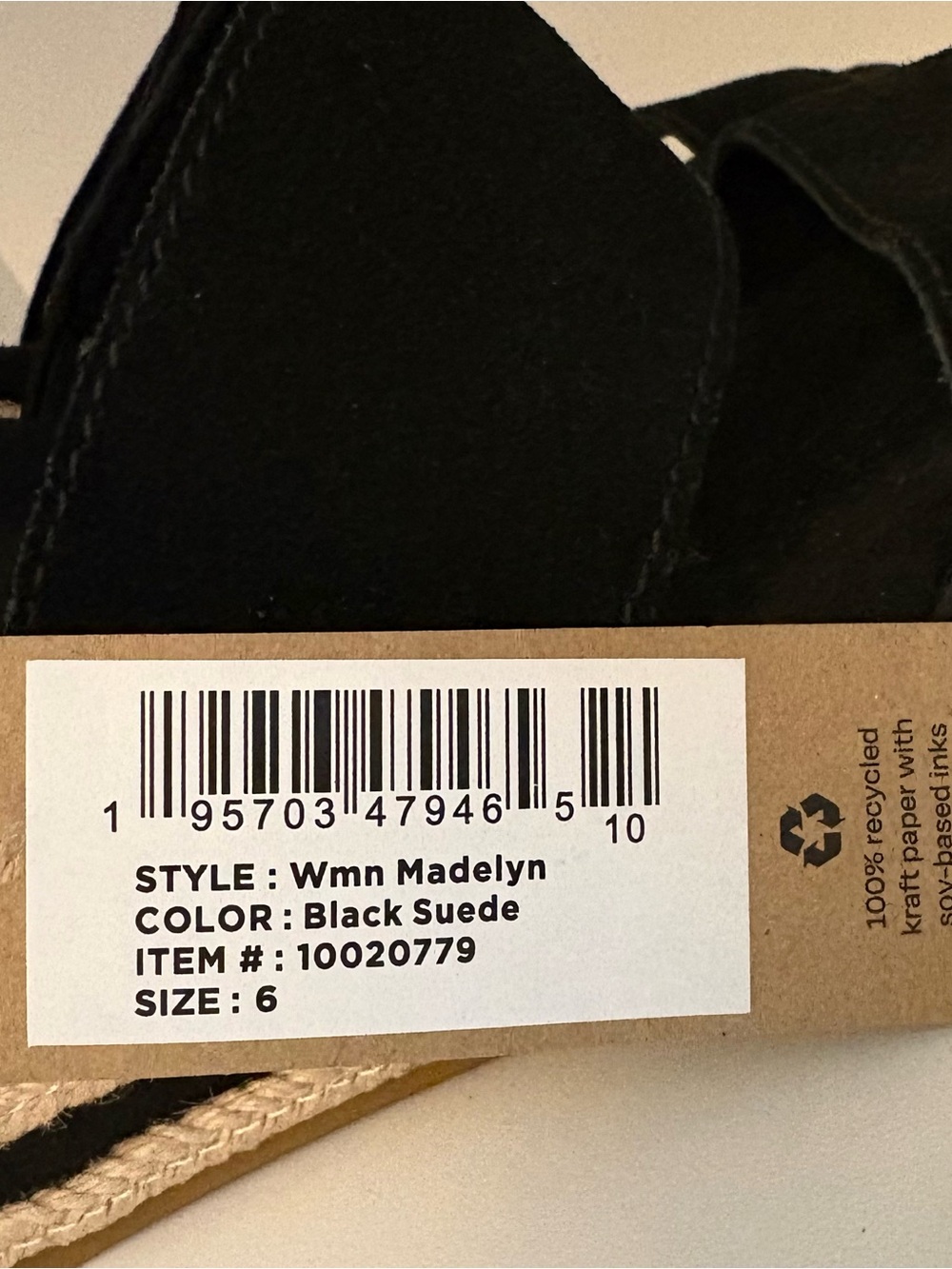 TOMS Black Suede Espadrille Wedge Sandals with Ankle Strap - Picture 10 of 10